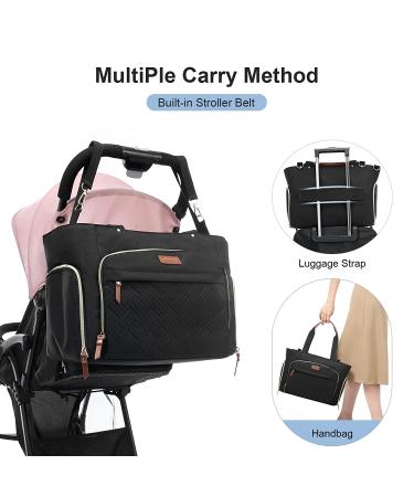 LOVEVOOK Breast Pump Bag Set - Tote Diaper Bag with Laptop Pocket, Cooler Bag, and Changing Pad for Breastfeeding Moms | Fits Spectra, Medela, Elvie - Black - Buy Online on GoSupps.com