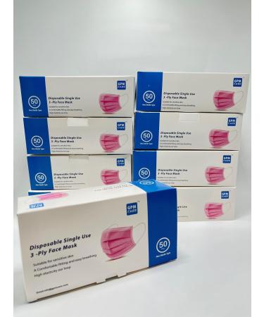 3-Ply Disposable Face Masks Case Pack 2500 Masks 50x50 Boxes