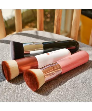 DUCare Flat Top Kabuki Foundation Brush - Professional Synthetic Makeup Tool for Liquid, Mineral Powder & Blending - Pink - Buy Online on GoSupps.com