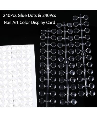 240Pcs Round False Nail Display Tips - Clear Nail Art Color Chart with Adhesive Stickers for Training & Practice - Buy Online on GoSupps.com