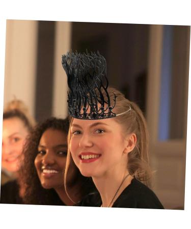HONMEET Baroque Crown Headband Women Black Hair Crown Halloween Headdress Halloween Headband Fairy Headpiece Fancy Dress Headband Halloween Headpiece Halloween Branch Headdress - Buy Online on GoSupps.com