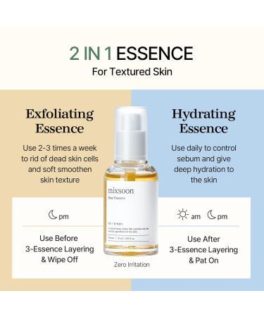 mixsoon Bean Essence 1.01 Fl.Oz. / 30ml (Pack of 1) Exfoliating Hydrating Korean Skin Care Hyaluronic Acid Serum Korean Glass Skin Care 1.01 Ounce (Pack of 1) - Buy Online on GoSupps.com