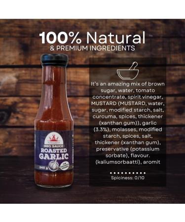 Poppamies Roasted Garlic BBQ Sauce - American Style Barbecue Sauce for all Type of Dishes - Ideal for Slow Food - Baste on the Food at the end of Grilling - 345g - Buy Online on GoSupps.com