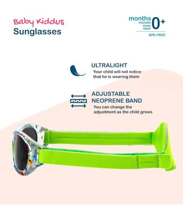 Kiddus Baby Sunglasses for Newborn to 2 Years | UV400 Coating | 100% UV Sun Protection | Cars Pattern - Buy Online on GoSupps.com