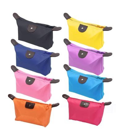 8 Multicolor Cosmetic Bag Dumpling Shaped Nylon Foldable Travel Cosmetic Bag For Women Shopping Bag - Buy Online on GoSupps.com