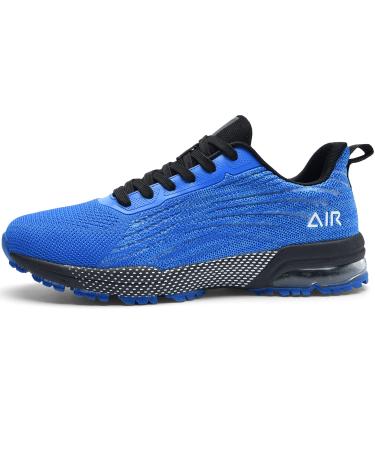 PERSOUL Mens Air Running Shoes Tennis Athletic Gym Lightweight Non Slip Walking Sports Fashion Sneakers, 7 Blue