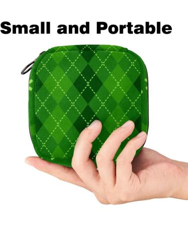 Buy Women's St. Patrick's Day Green Plaid Binding Bags | Multi-Use Tampon Storage Bags with Pockets - International Shipping Available - Buy Online on GoSupps.com