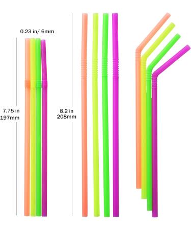500-Pack Neon Colored Flexible Drinking Straws - 7.75 Plastic Bendy Straws - Disposable - ALINK - Buy Online on GoSupps.com