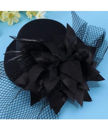 FRCOLOR Mini Top Hat Fascinator Hair Clip Black Veil Top Hat Hair Clip Hair Accessories for Halloween Tea Party - Buy Online on GoSupps.com