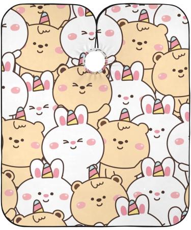 Waterproof Barber Cape | Funny Rabbit & Bear Design | Unisex Cheetah Hair Cutting Bib for Men - Buy Online on GoSupps.com