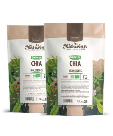 Planète au Naturel Organic Chia Seeds 2 kg - 2 sachets of 1 kg