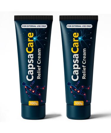 CapsaCare Neuropathy Relief Cream - with Capsaicin & Arnica Menthol for Muscle & Joint Comfort Fast Absorbing Formula for Feet Hands Legs and Waist (2Pcs)
