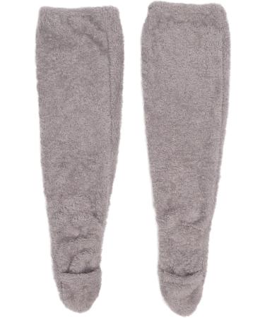 Over Knee Fuzzy Socks | Winter Sleeping Socks | Soft Thick Plush Leg Warmers - Gray - Buy Online on GoSupps.com
