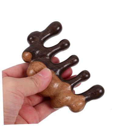 Hoement Wooden Hair Massage Comb - Wide Tooth Comb for Curly Hair & Scalp Care | 10x5.5cm Black - Buy Online on GoSupps.com