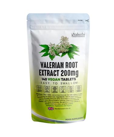 Vitaherbs Valerian Root 200mg - 140 Tablets | Valerian Root Tablets | Valeriana Officinalis Extract | Vegan Tablets | Premium Quality | Made in The UK
