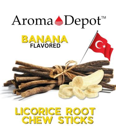 Aroma Depot Banana Flavored Licorice Root Chew Sticks - 4 oz. for Oral Health 100% Pure Natural 6.5-7 inches Long - Buy Online on GoSupps.com