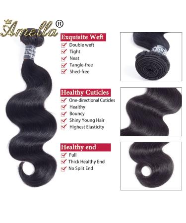 Amella Hair 8A Brazilian Virgin Body Wave 16 Inch Human Hair Extension Bundle - Buy Online on GoSupps.com