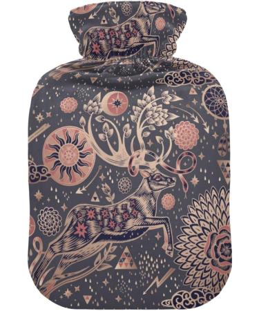 Shop Naanle Vintage Floral Deer Hot Water Bottle - 2L Transparent Heat & Cold Therapy for Pain Relief | Ideal for Bed Hands & Feet - Buy Online on GoSupps.com