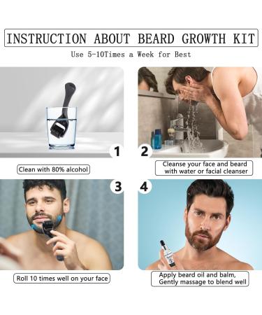 FEXPDL Beard Care Kit for Men Gift Set Beard Sets for Men Gift Beard Grooming Kit for Men - With Beard Growth Oil Balm Beard Roller Gifts for Men Dad and Boyfriend - Buy Online on GoSupps.com