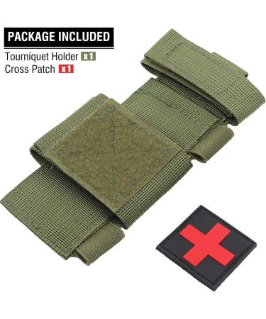Yoncono Tactical Tourniquet Holder - Portable Military First Aid Equipment & Storage Bag for Trauma Scissors - #2 Army Green - Buy Online on GoSupps.com