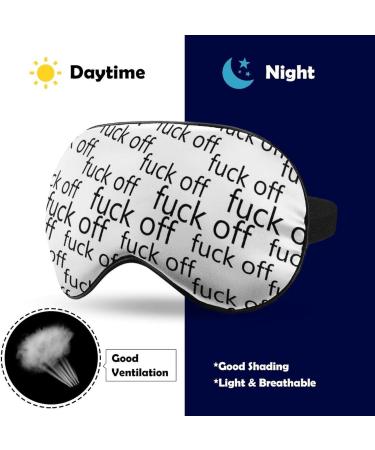 Sleep Mask - Light Blocking Eye Mask 'Fuck Off' Print | Adjustable Soft Eye Shade for Men & Women - Perfect for Sleeping - Buy Online on GoSupps.com