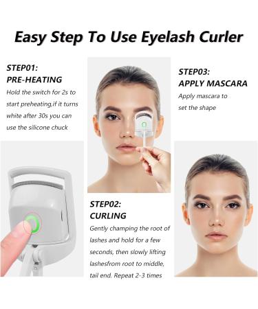Dust2oasis Heated Eyelash Curlers Rapid Heated Lash Curler Quick Natural Curling for Long Lasting with Sensing Heating Silicone Pad-4 - Buy Online on GoSupps.com