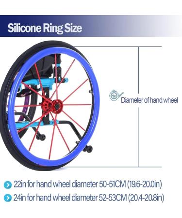 Wheelchair Handrim Covers 24Inch Silicone Wheelchair Push Rim Covers Non-Slip Wear-Resistant Wheelchair Push Rim Covers (Color : 001 Size : 24in) 24in 001 - Buy Online on GoSupps.com