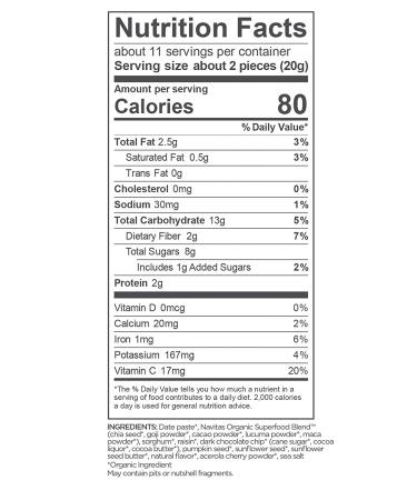 Navitas Organics Cacao Goji Power Snacks - Organic 8 oz (227g) - Superfood Delight - Buy Online on GoSupps.com