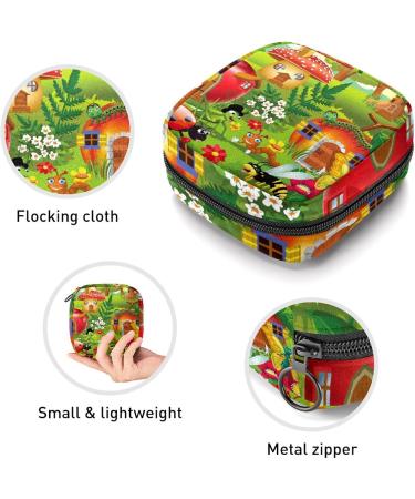 Womens Bonds Storage Pockets Still Pad - Cartoon Insect Mushroom Caterpillar Butterfly Portable Period Kit Bag | Feminine Product Organizer for Girls - Buy Online on GoSupps.com