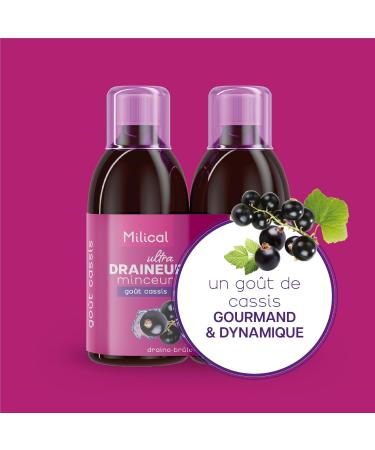  Milical Ultra Draining Treatment | Blackcurrant Flavor | Pack of 2 x 500ml Bottles | Slims the Silhouette | Milical Laboratory - Buy Online on GoSupps.com