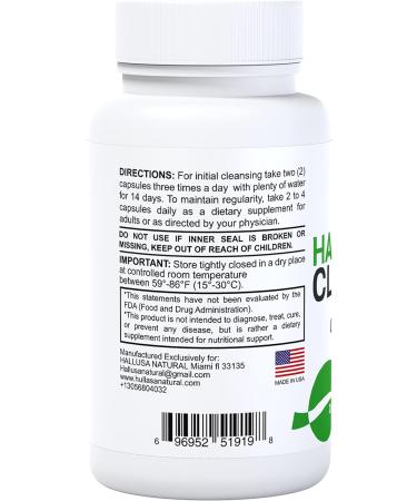 Hallusa Natural Hallcolon Cleanser 60 Capsules - 14 Day Clean Colon Detox - Buy Online on GoSupps.com