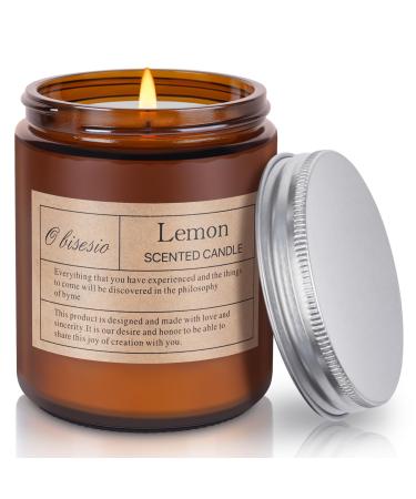 Lemon Scented Candle Aromatherapy Candle for Women Halloween Candle Soy Candle for Home Scented Fall Scented Candle for Home & Massage & Candle Warmer Lamp 7 oz Soy Wax 45h Burning Time