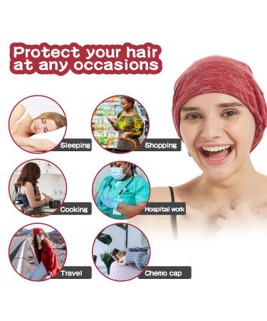Satin Bonnet for Healthy Hair - Adjustable Fit, Black Mixed, One Size - Protect while You Sleep - Buy Online on GoSupps.com