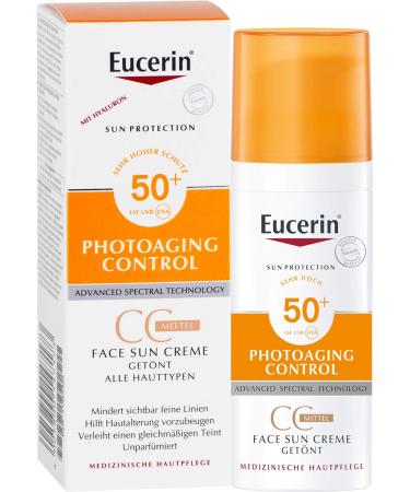 Eucerin Photoaging Control Face Sun CC Cream SPF 50+ | Tinted Medium | 50 ml - Buy Internationally - Buy Online on GoSupps.com