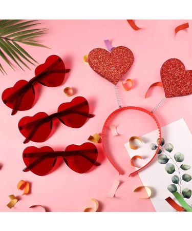 Valentine's Day Heart Head Boppers and Heart Shape Sunglasses Set for Parties and Celebrations - Buy Online on GoSupps.com