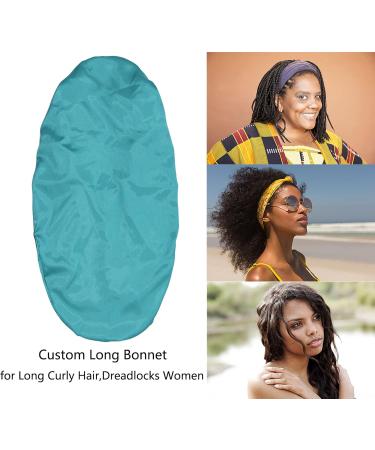 Shop Sengterm Long Satin Hair Hood - Adjustable Silky Sleep Cap for Women | Extra Big for Long Curls - L/XL - Green - Buy Online on GoSupps.com
