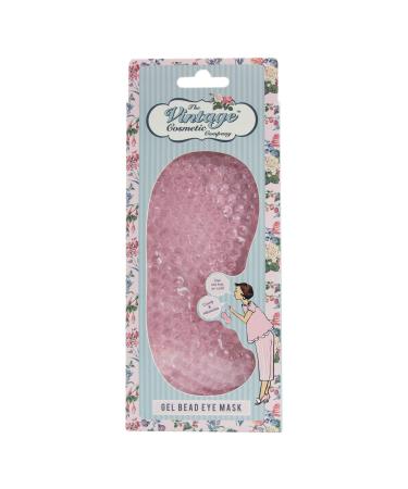 The Vintage Cosmetic Company Gel Bead Eye Mask Super-Soft Plush Adjustable Headband Gentle and Soothing Works Hot Or Cold Pink Design