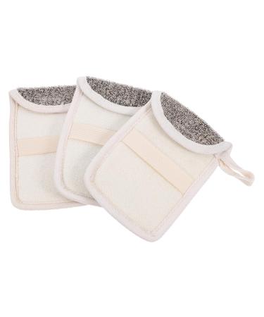 SOESFOUFU 3pcs Handmade Soap Storage Bag Sponges for Bathing Cleaning Sponges Drawstring Wash Bag Black Flax
