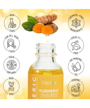 Turmeric Serum for Face & Body - Natural Brightening & Repair Solution | Fights Acne, Evens Tone, Heals Scars | Pure Turmeric Oil Skincare - Buy Online on GoSupps.com