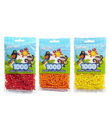 Perler Bead Bag, Bundle of Red Orange and Yellow (3 Pack) 3 Pack - Red, Orange, Yellow