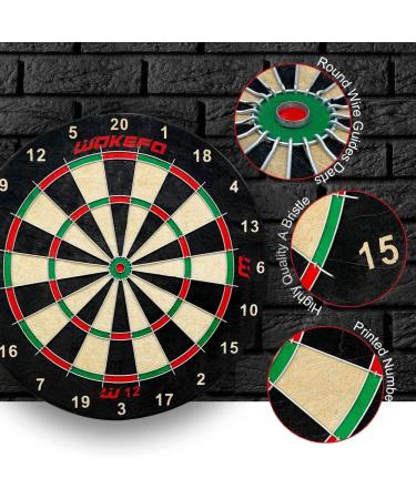 Regulation Bristle Dartboard Set - Premium Compressed Sisal with Print Numbers and Staple-Free Bullseye - Ideal for Adults and Family Fun - Perfect for Room, Bar, or Garage - Dartboard-01 - Buy Online on GoSupps.com