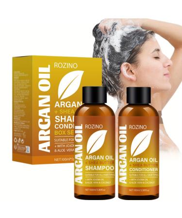 Argan Oil Shampoo and Conditioner Set Argan Oil Shampoo Sulfate-Free Formula with Nourishing Moroccan Oil and Keratin for All Hair Curly or Straight - Hydrate Repair Defy Frizz