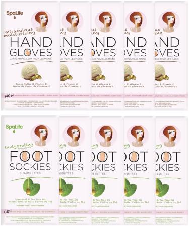 Spa Life Pink Hand Gloves and Foot Sockies Bundle - Set of 5 Gloves and 5 Sockies - Buy Online on GoSupps.com
