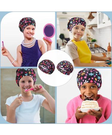 Satin Lined Kids Hair Bonnet for Sleeping - Cute Pattern, Multicoloured - Buy Online on GoSupps.com