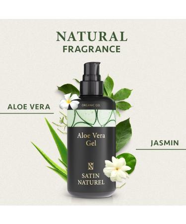 Organic Aloe Vera Gel with Hyaluronic Acid - 200ml | Hydrating Skincare for Glowing Skin and Hair | Vegan Formula by Satin Naturel - Buy Online on GoSupps.com