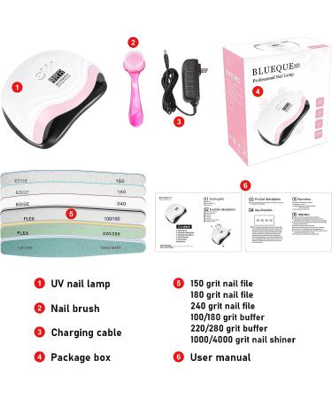 168W UV LED Nail Lamp Set for Gel Polishes with Bonus Nail Files and Brush - Buy Online on GoSupps.com