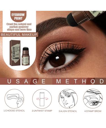 Waterproof Eyebrow Stamp Stencil Kit | 24 Reusable Stencils | Long-Lasting Brow Powder | Light Brown Eyebrow Pencil - Buy Online on GoSupps.com