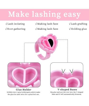 RosewineC 100 PCS Glue Rings Lash Glue Holder Glue Ring Cups Lash Glue Rings Glue Rings for Eyelash Extensions Quick Blossom Pigment Holders Disposable Finger Hand Beauty Tools for Eyelash Extension - Buy Online on GoSupps.com