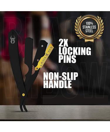 Black Widow Professional Barber Straight Edge Razor - Gold (1.5mm) - Buy Online on GoSupps.com