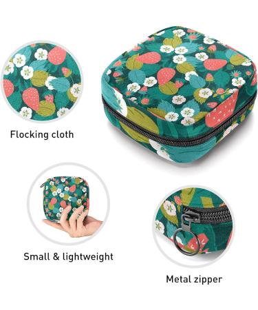 Strawberry Flower Pattern Sanitary Napkin Storage Bag - Portable Period Kit with Zipper - Menstrual Cup Pouch for Women and Teens - Color 4 - Buy Online on GoSupps.com